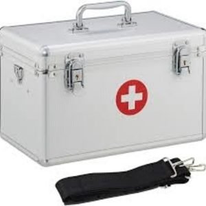 Aluminum Type First Aid Box On sale at God's Grace Biomed Supply Limited at Arua Park Plaza Building.